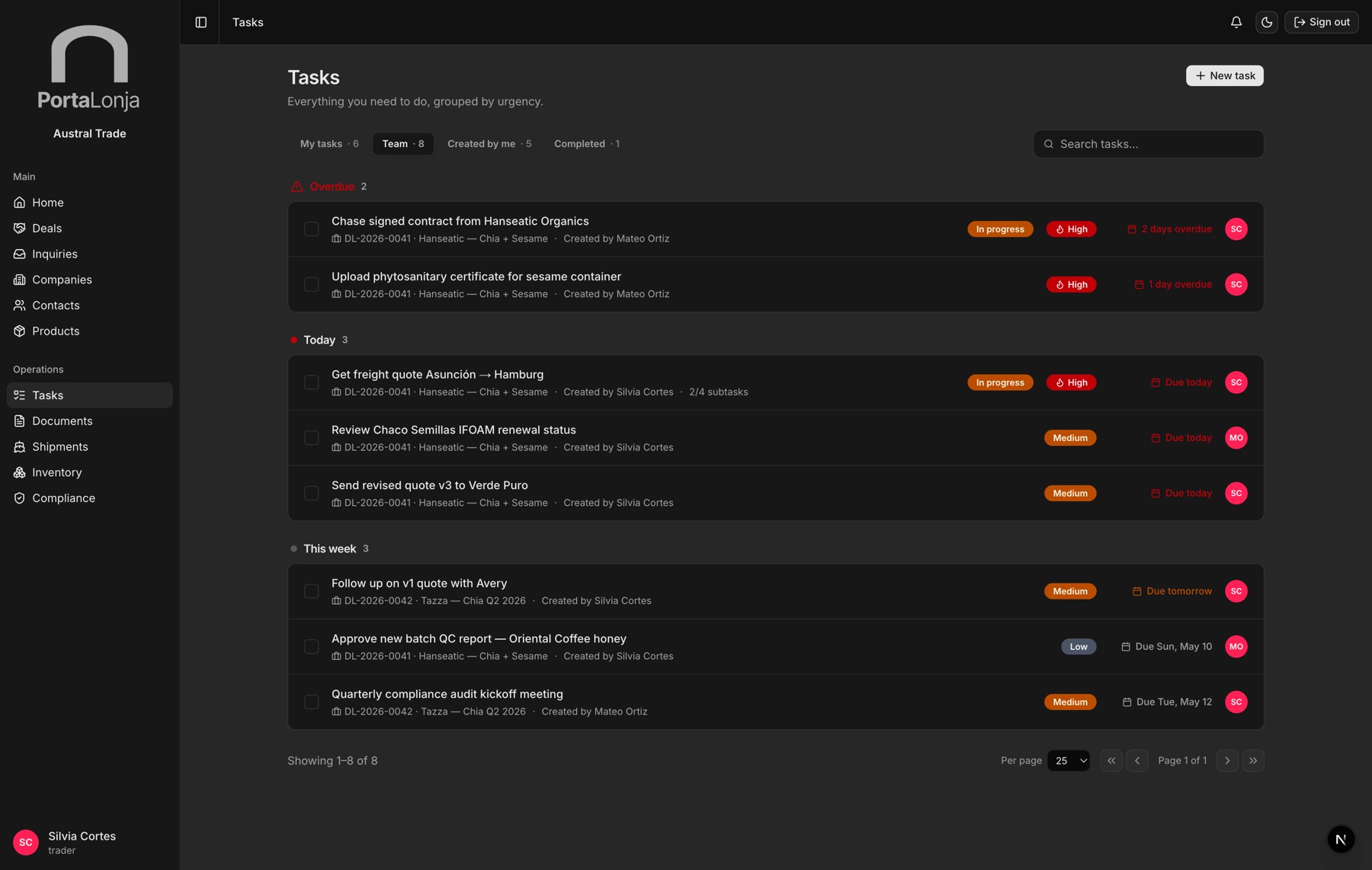 Tasks and follow-ups